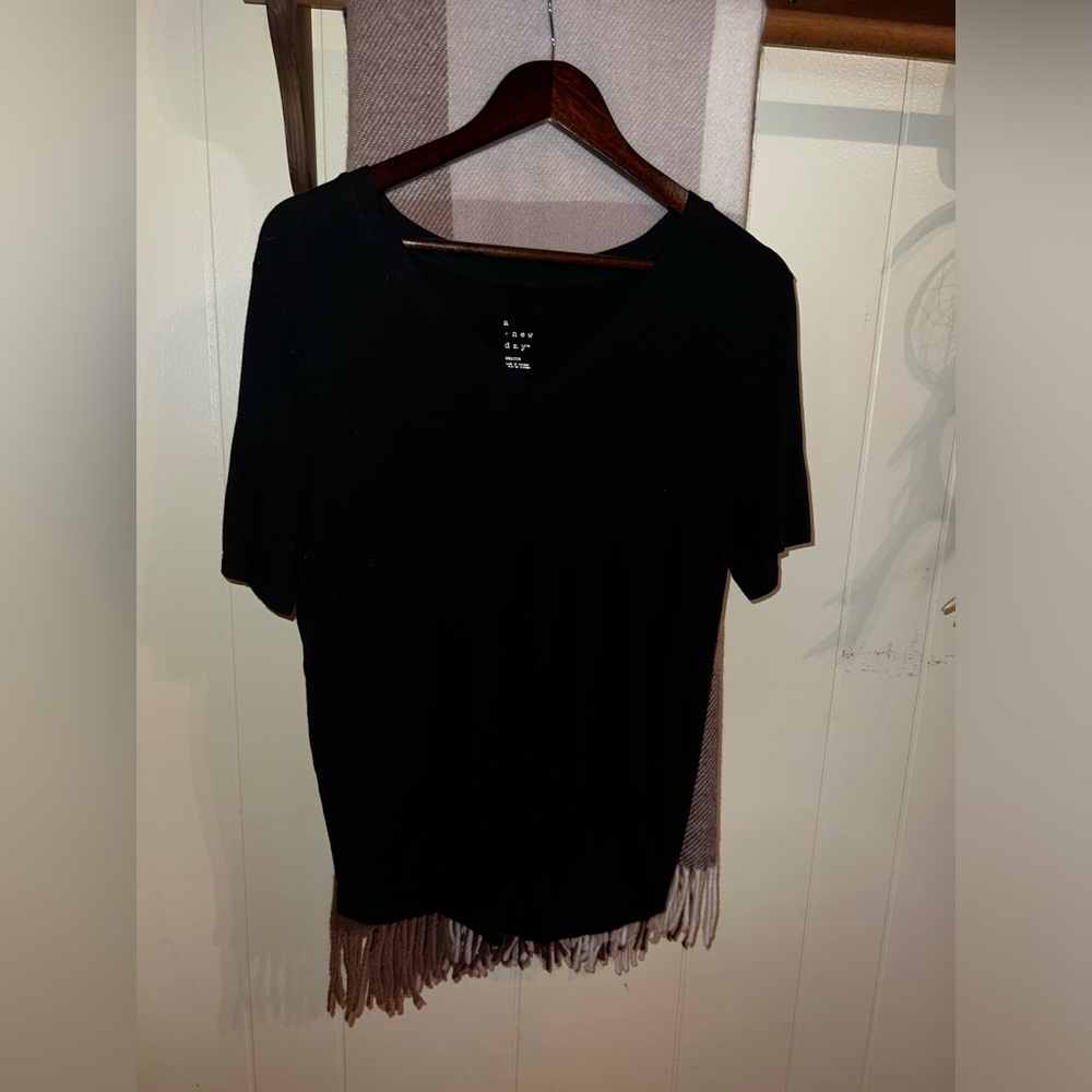 Black V Neck T Shirt